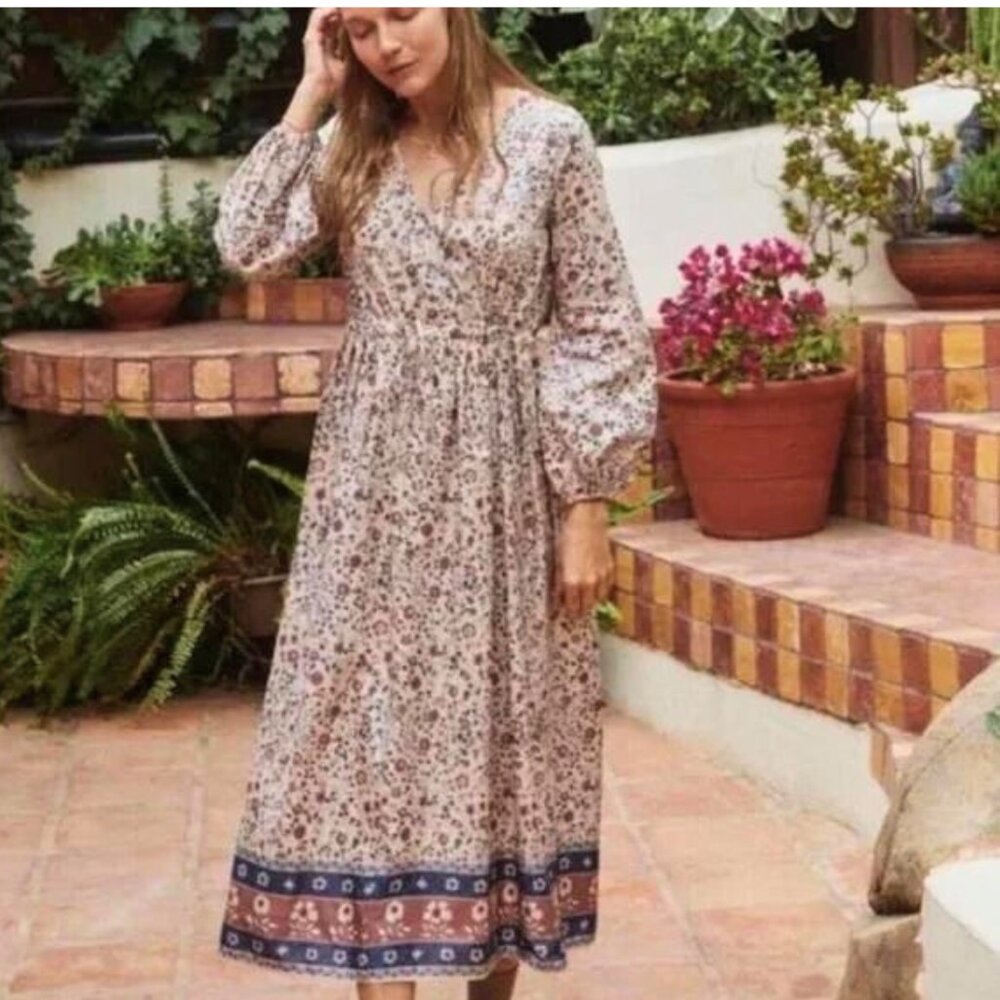 Christy Dawn The Willa Maxi Dress In Sand Anemone Vine Floral Size Small